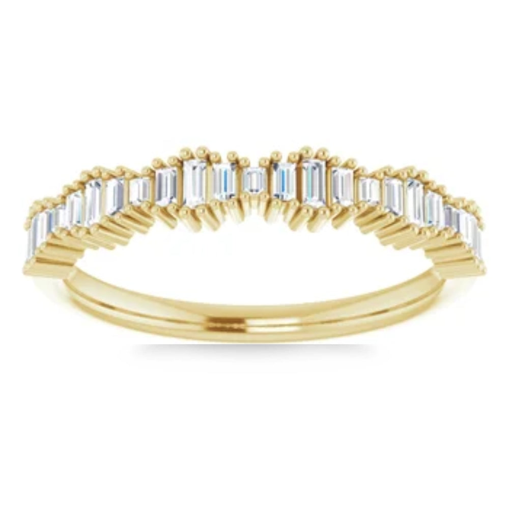 1/3Ct Baguette Cut Designed Anniversary Band 14k Gold Lab Grown