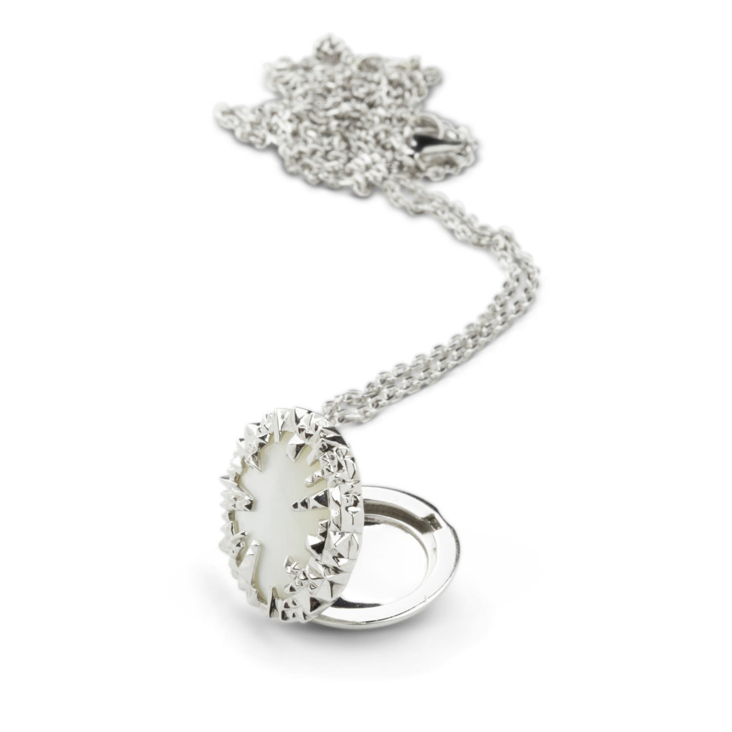 Ivory Pearl Silver Locket