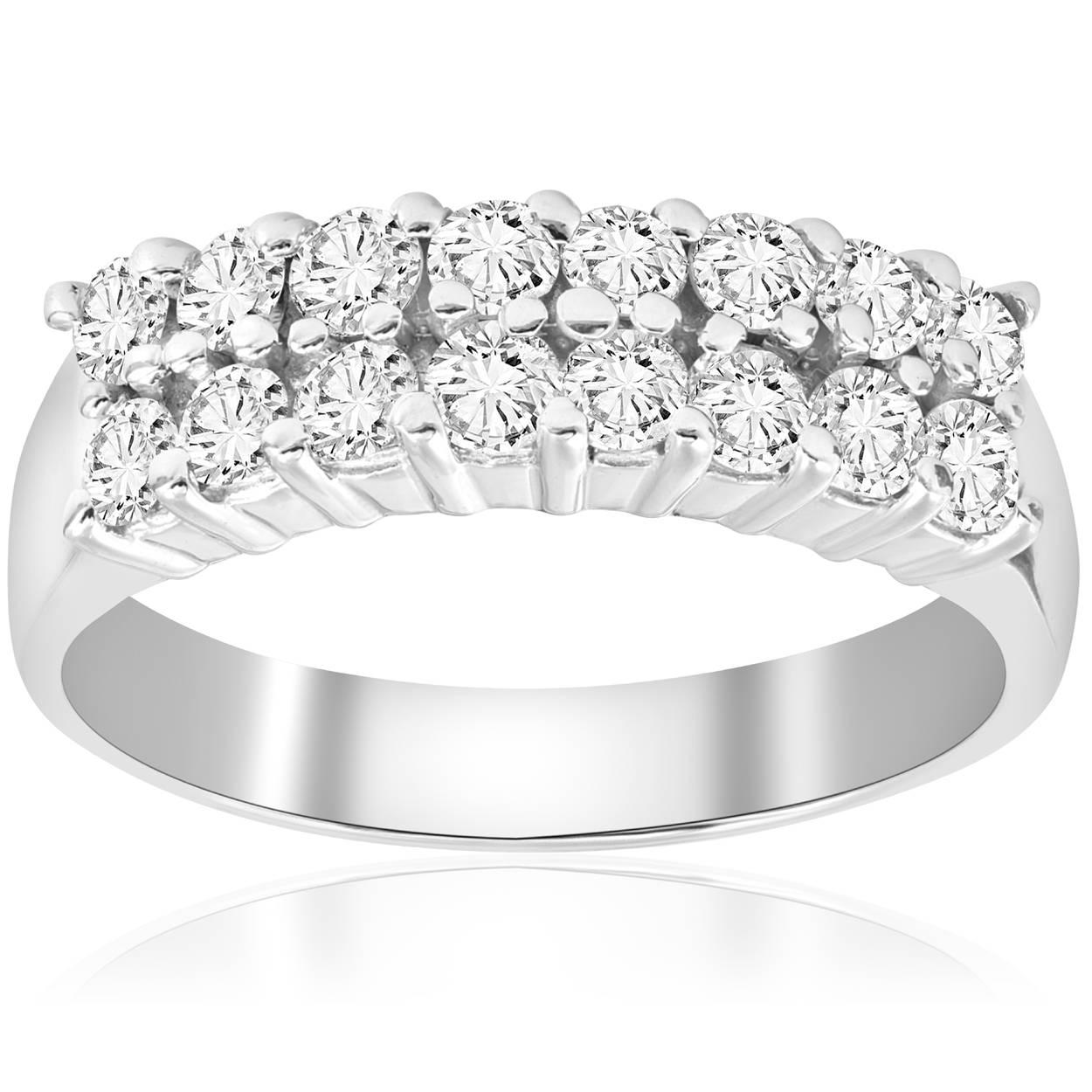 1 5/8 ct Diamond Anniversary Wedding White Gold Ring 14K