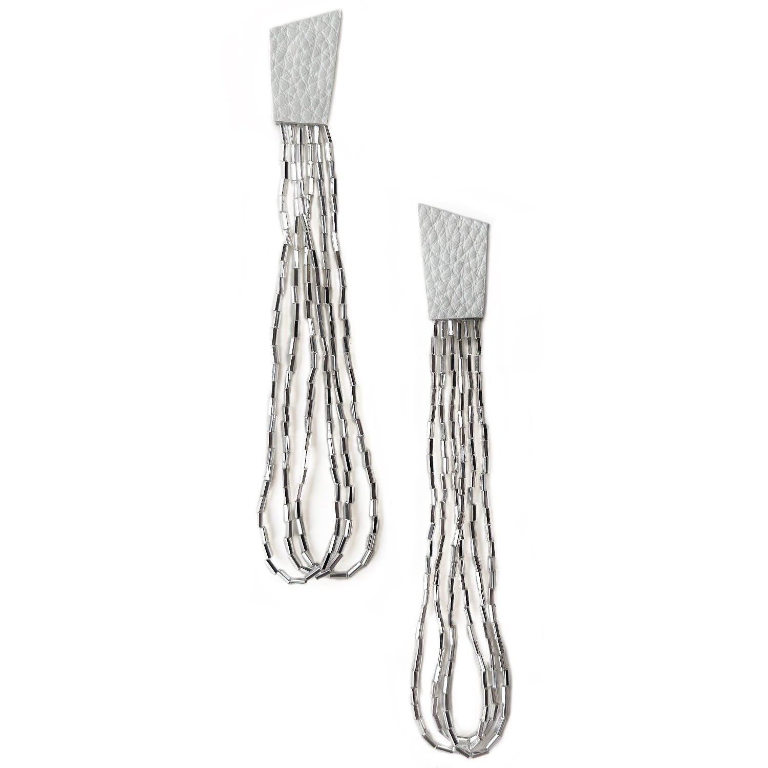 Beaded Dangle Earrings White