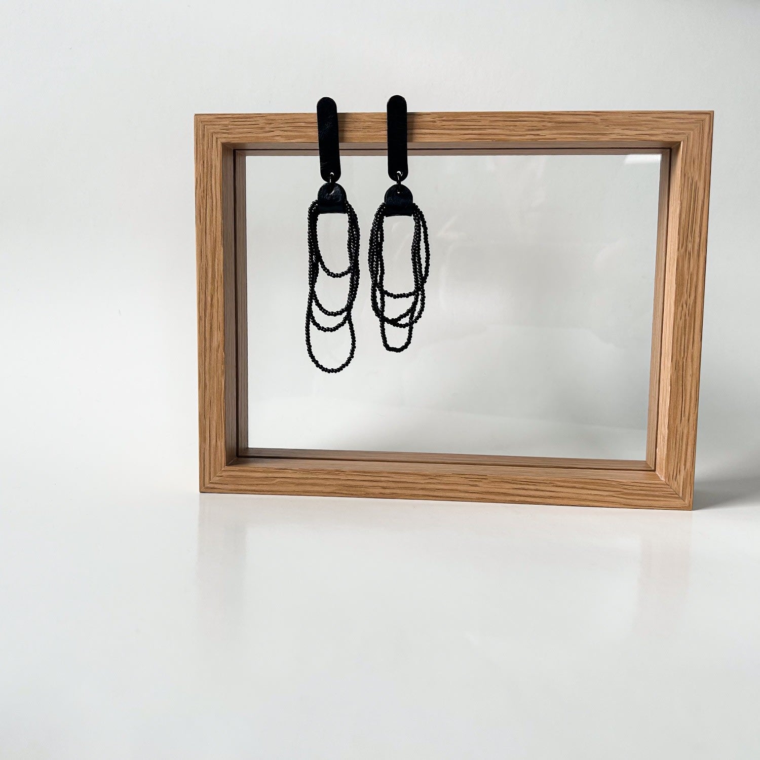 Beaded Dangle Leather Earrings