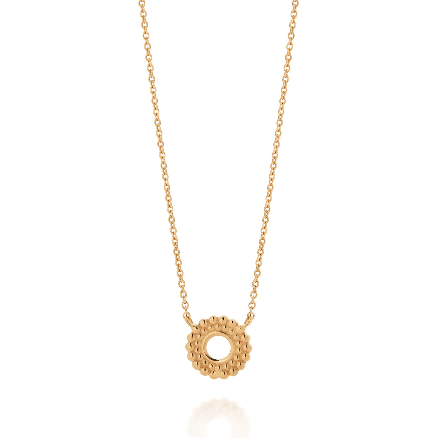 Beaded Halo Necklace Gold Plated Sterling Silver