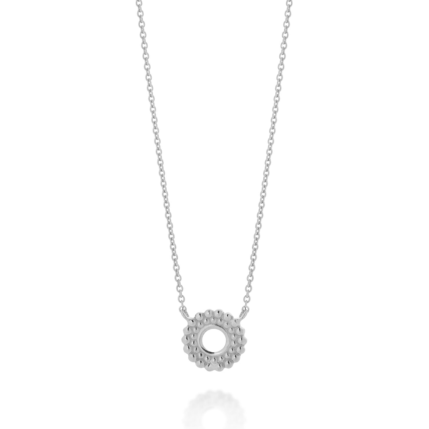 Beaded Halo Necklace Sterling Silver