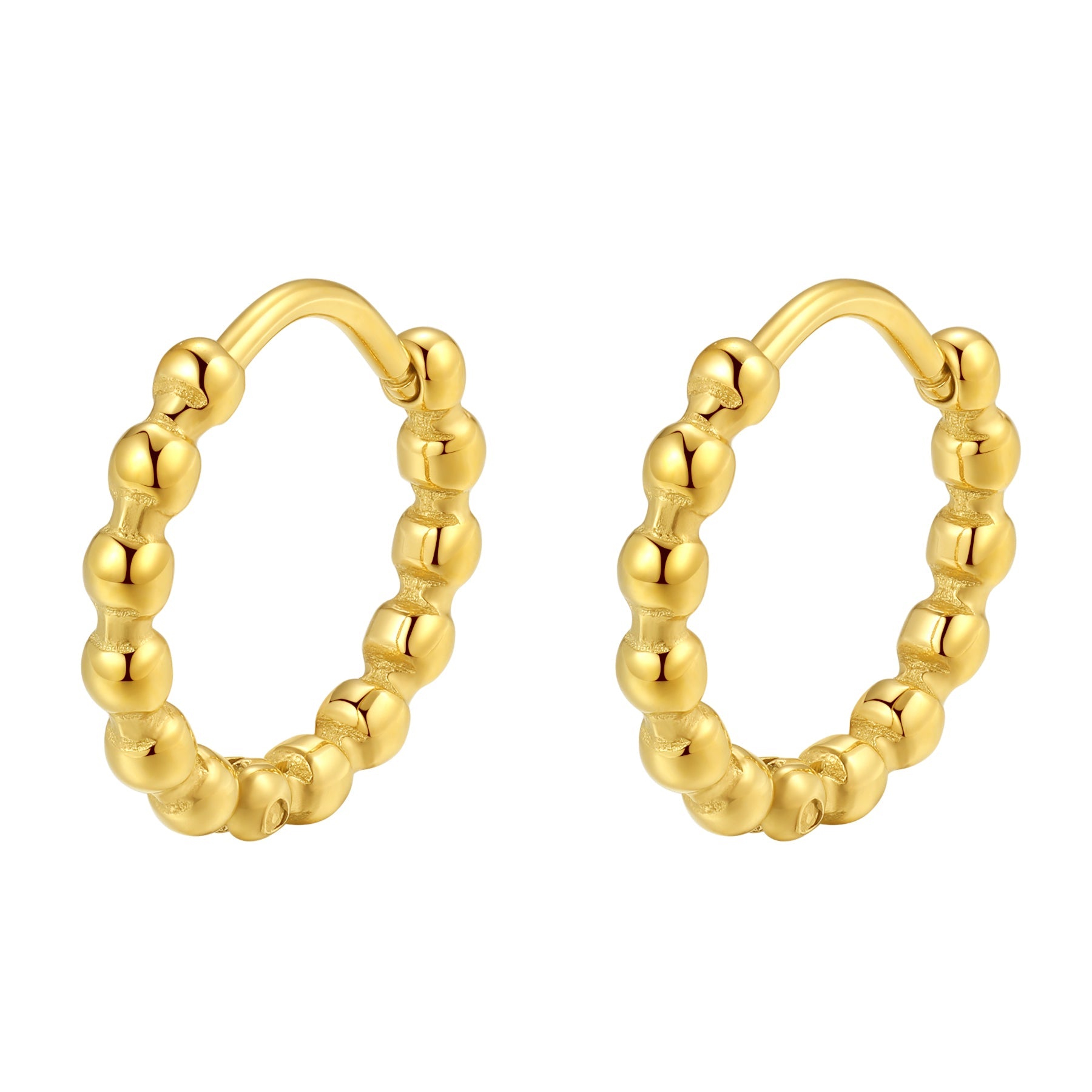 Beaded Hoop Earrings Stainless Steel