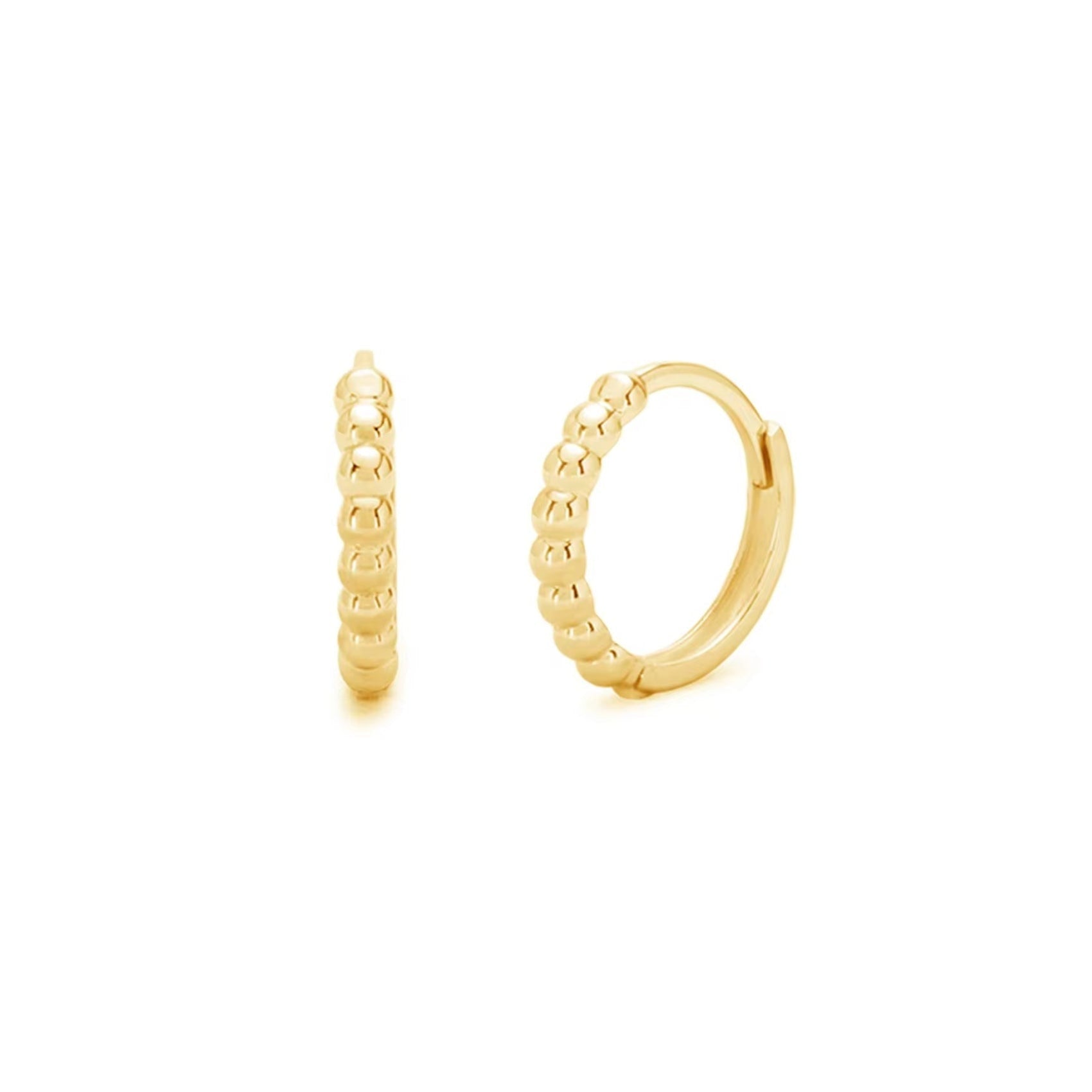 Beaded Huggie Hoop Earrings