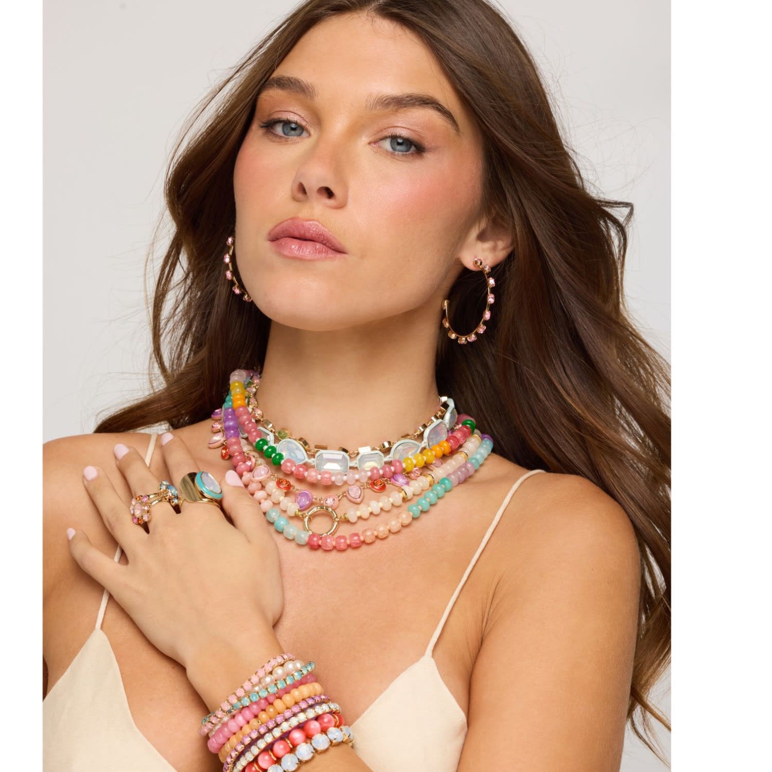 Beaded Love Necklace - Rainbow