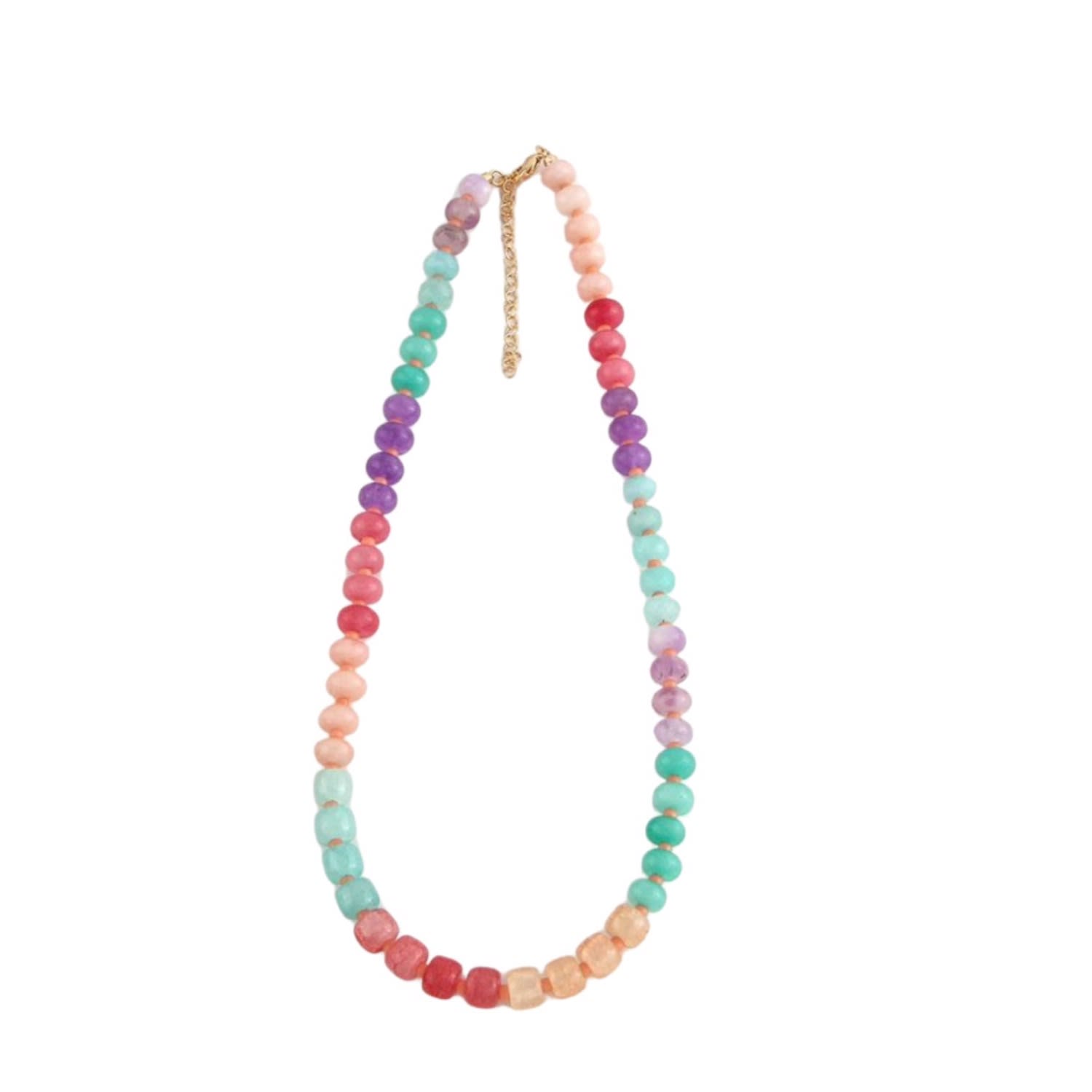 Beaded Love Necklace - Soft Rainbow