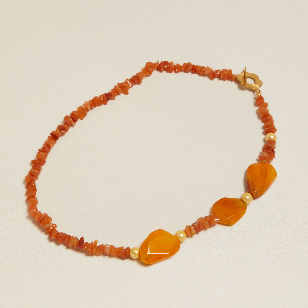 Vintage Carnelian Beaded Necklace