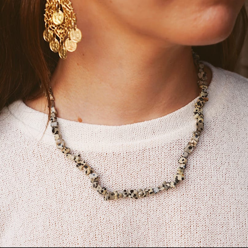 Vintage Dalmatian Jasper Beaded Necklace