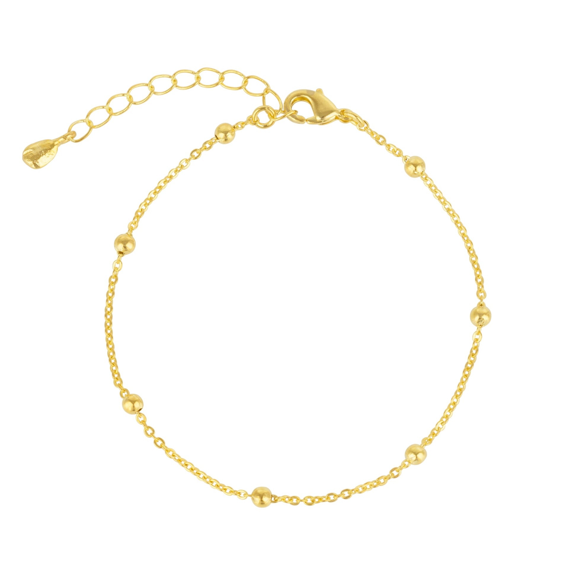 Beaded Satellite Gold Chain Bracelet