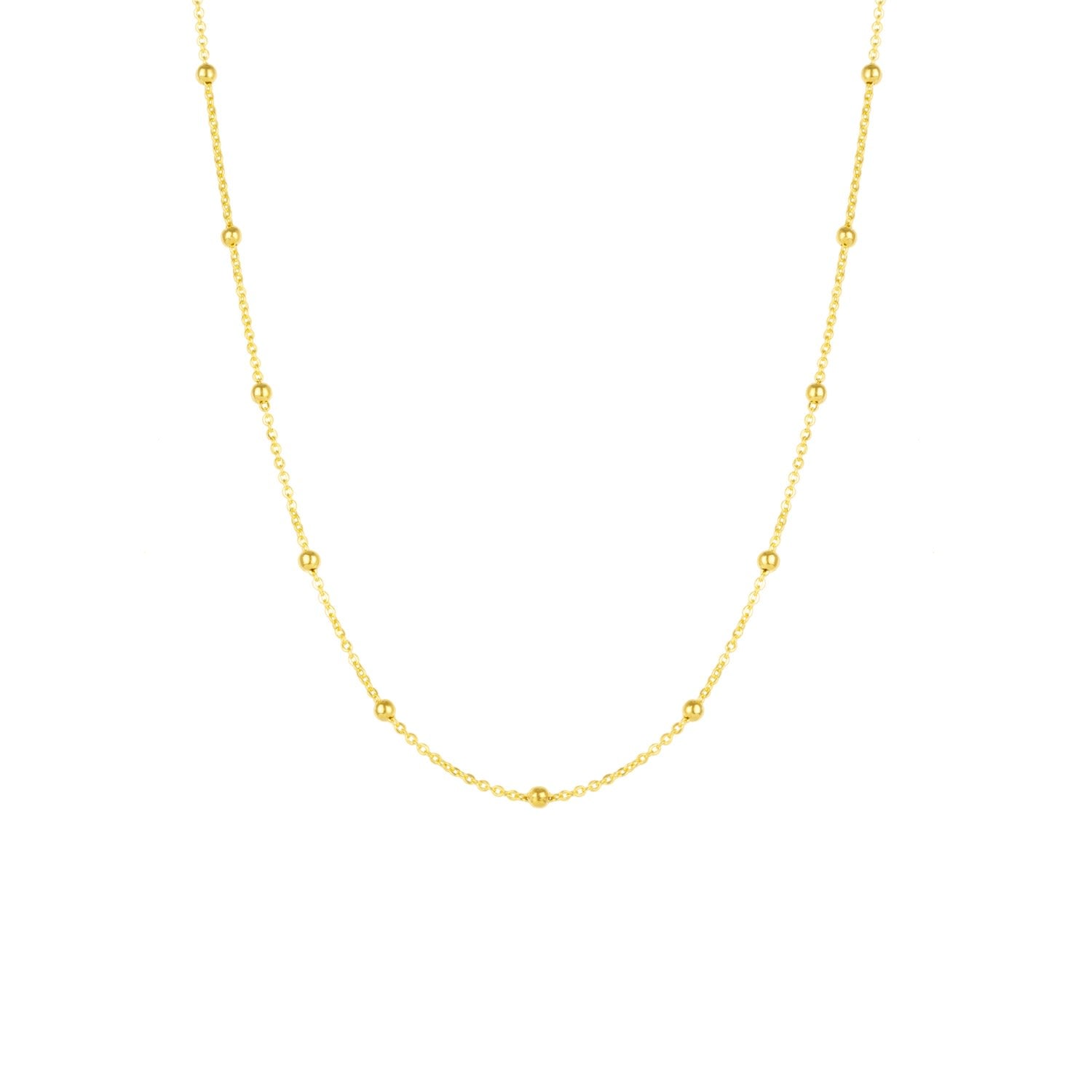 Beaded Satellite Gold Chain Necklace