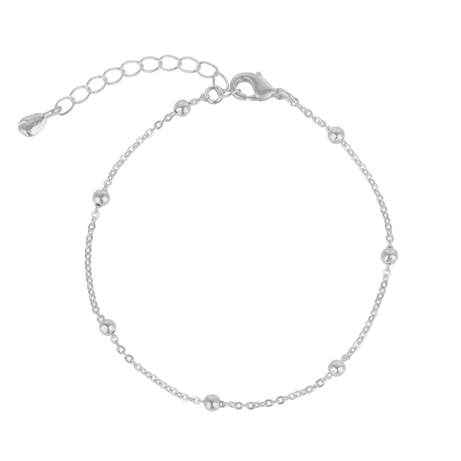 Beaded Satellite Silver Chain Bracelet