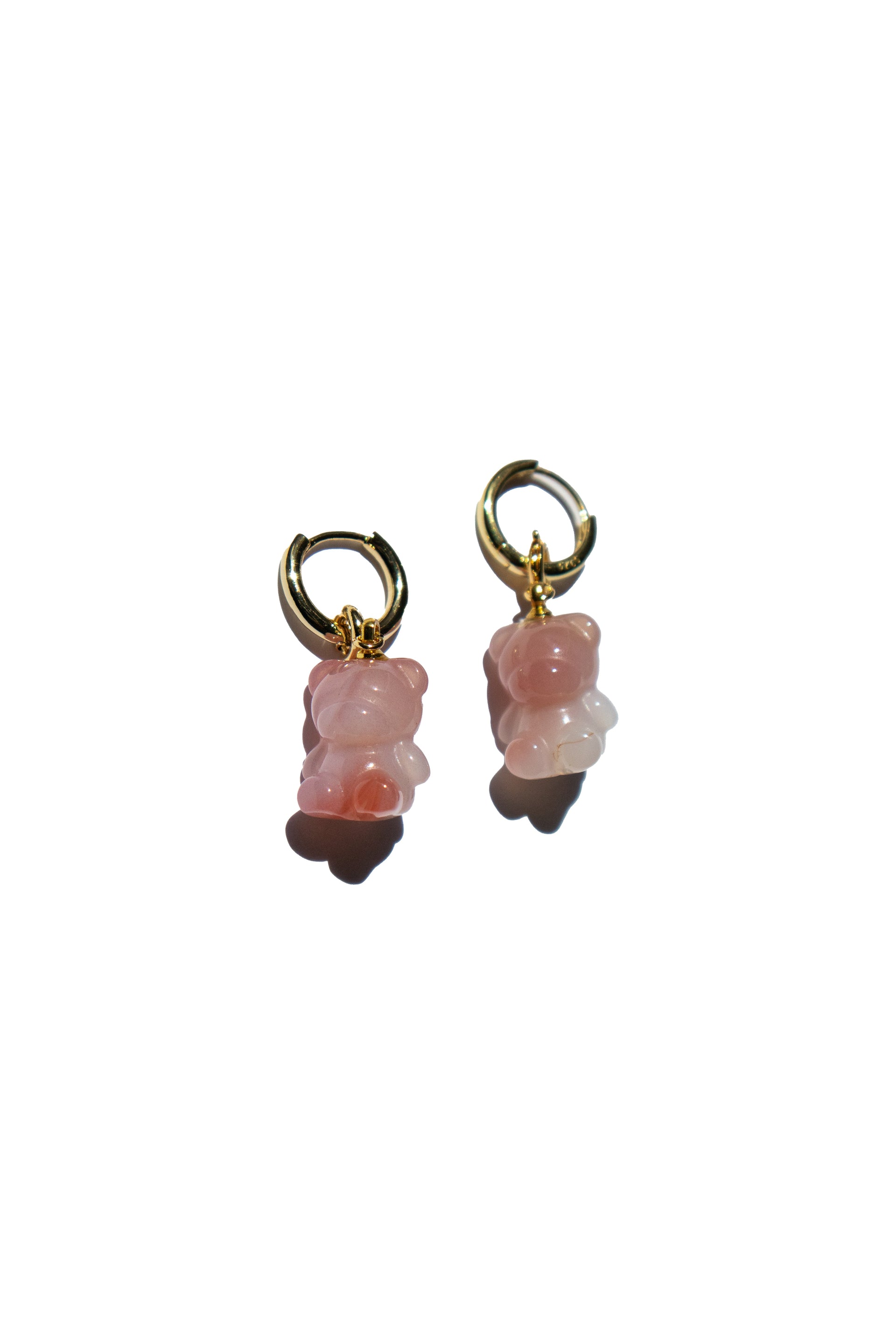 Bear Agate Charm Earrings