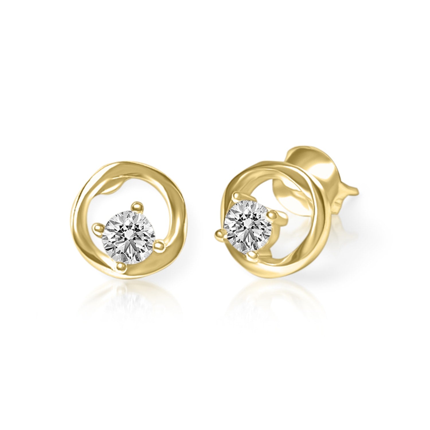 Beautiful Sterling Silver Zircon Ear Studs