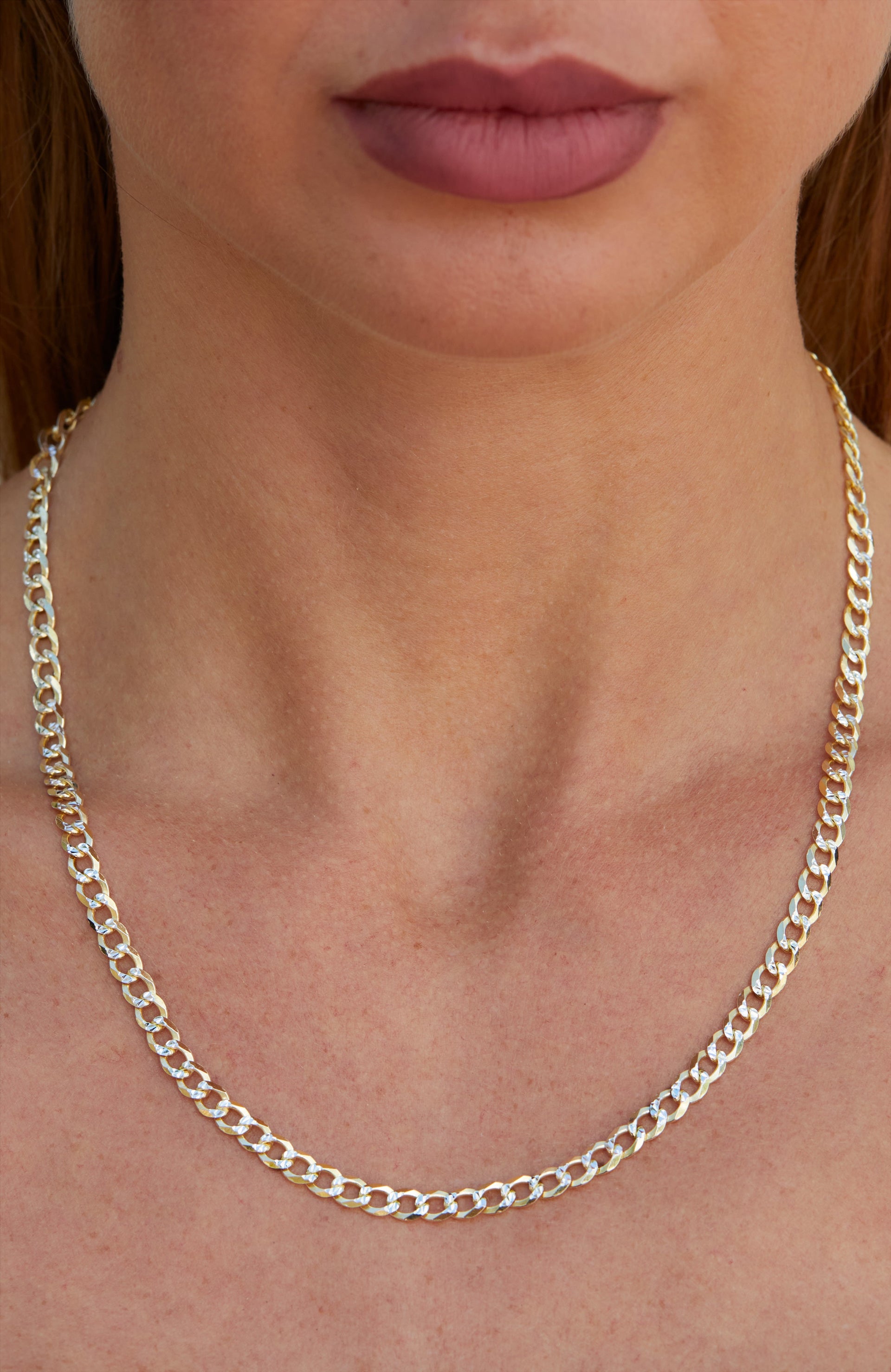 18K GOLD VERMEIL DIAMOND CUT NECKLACE