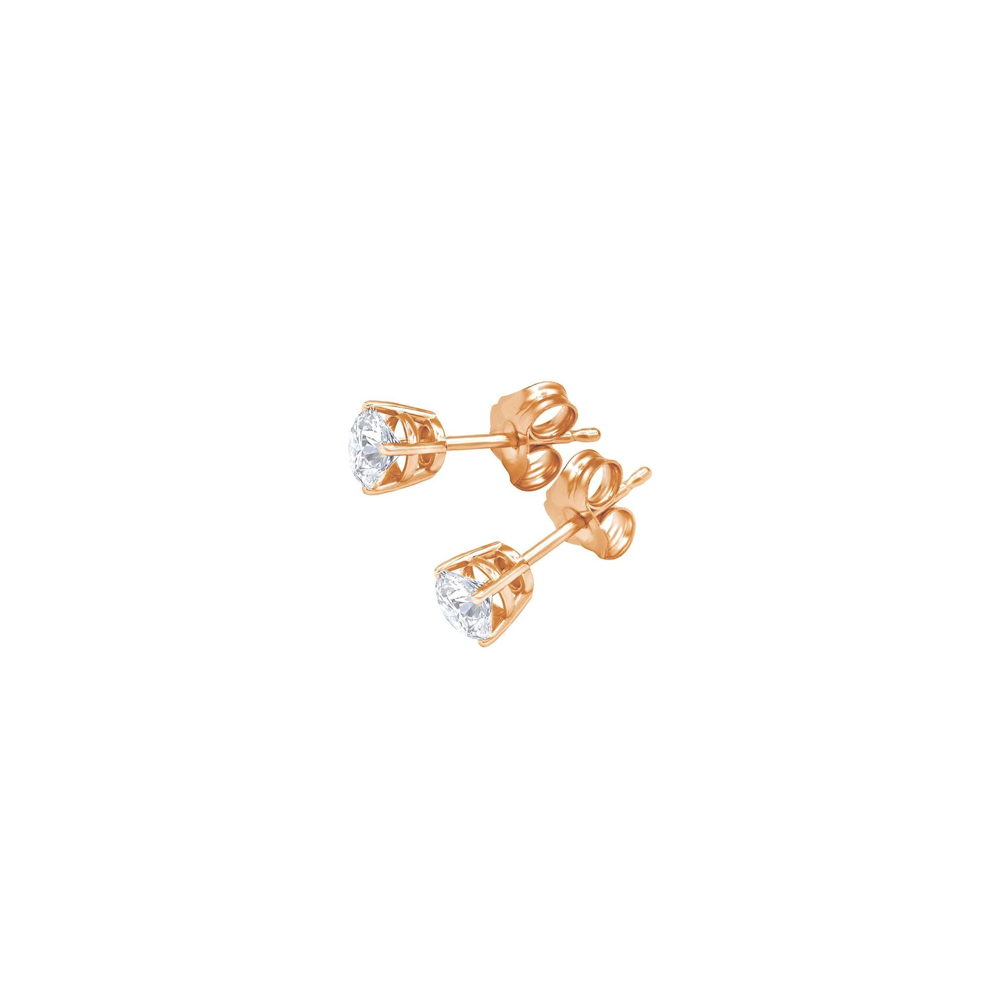 Earrings-STUDS, Diamond 14k RG Diana M