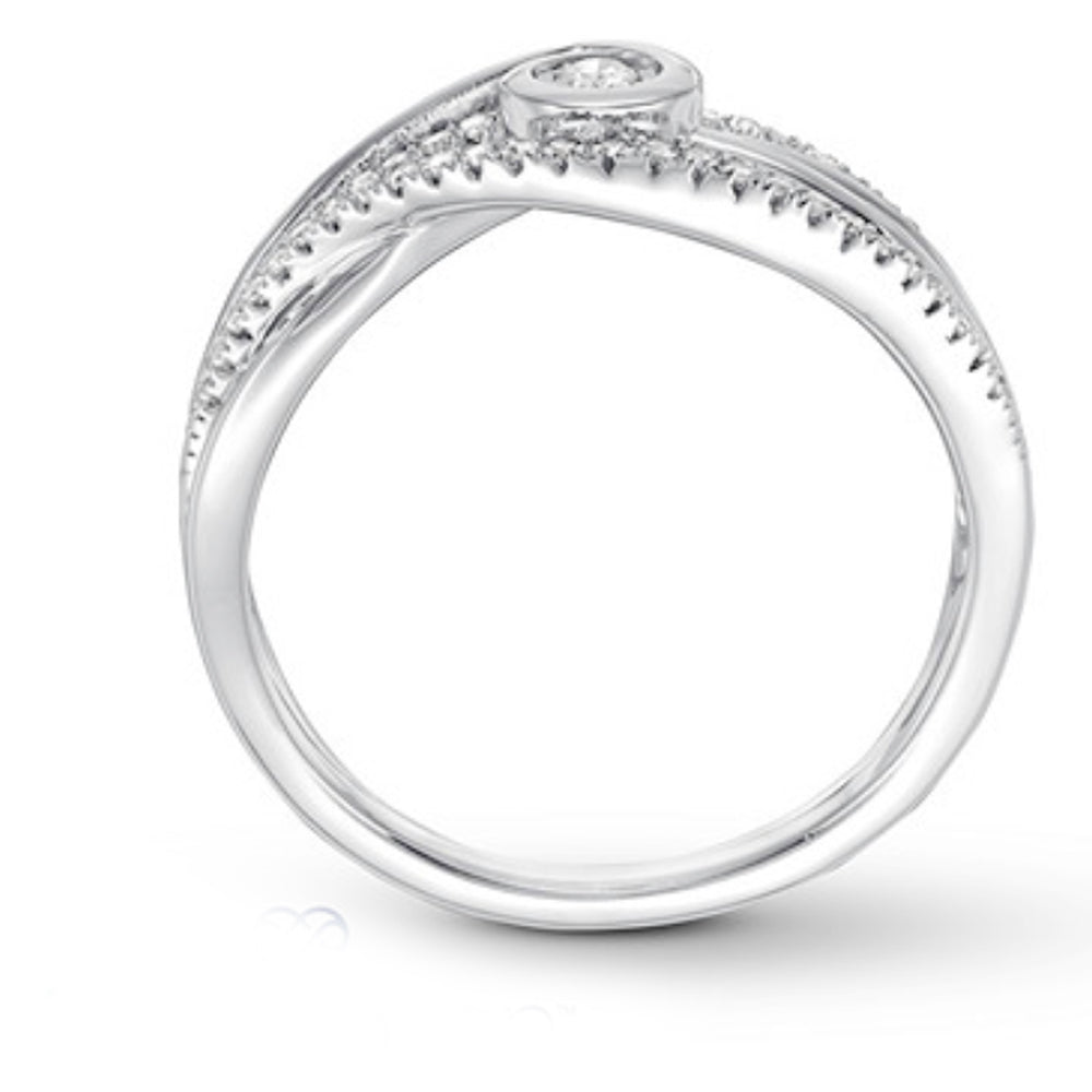 1 Ct Diamond Multi Row Diamond Woven Right Hand Ring 10k White Gold