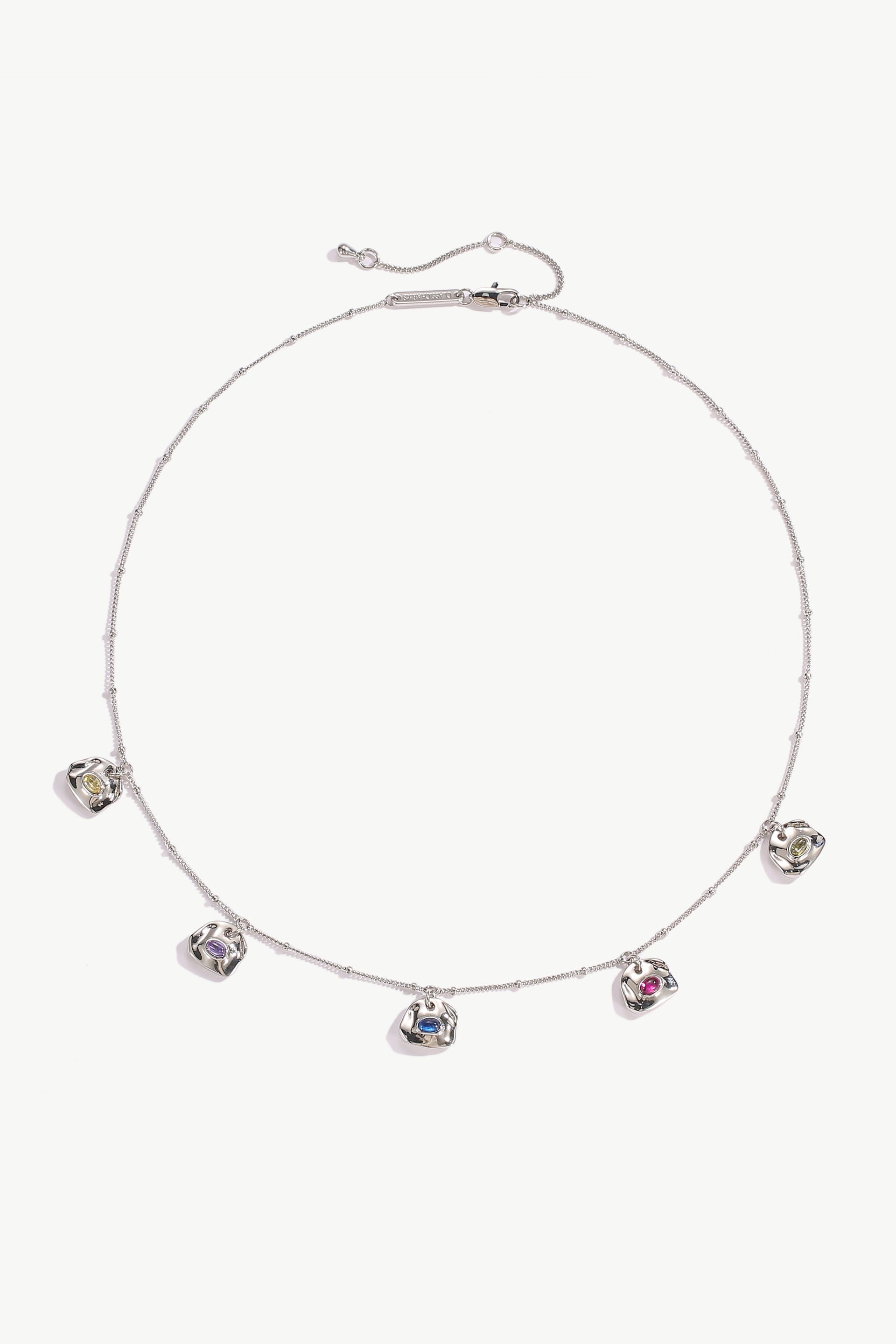 Iris Silver Radiant Reverie Gemstone Necklace