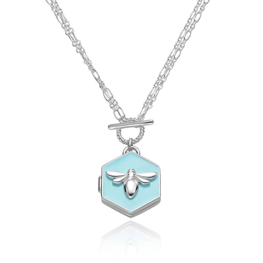 Bee Loved Locket with Blue Enamel - Nicky Hilton Collection