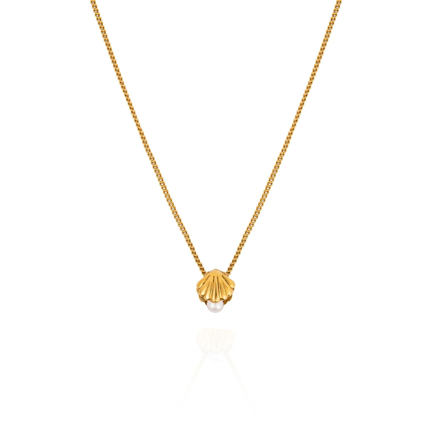 Mini Shell & Pearl Necklace – Gold