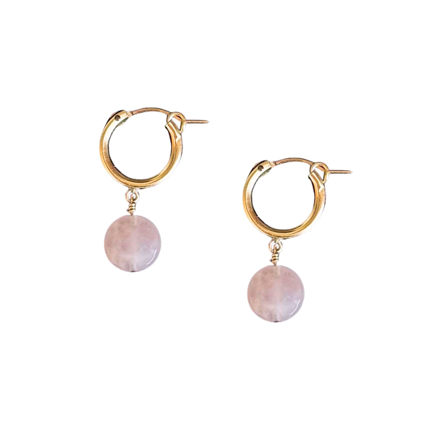 Bella Rose Quartz Hoop Earrings