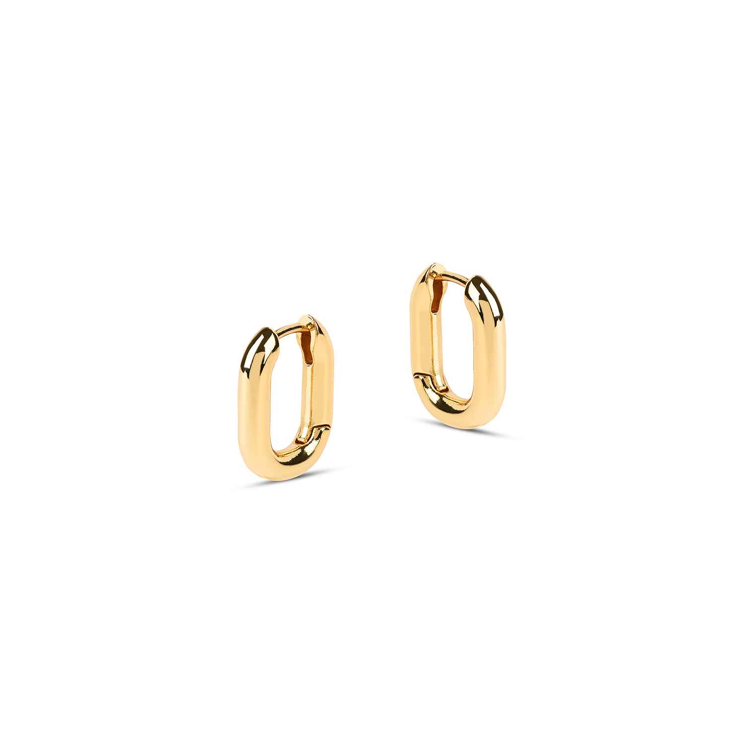 Bella Mini Rectangular Gold Hoop Earrings