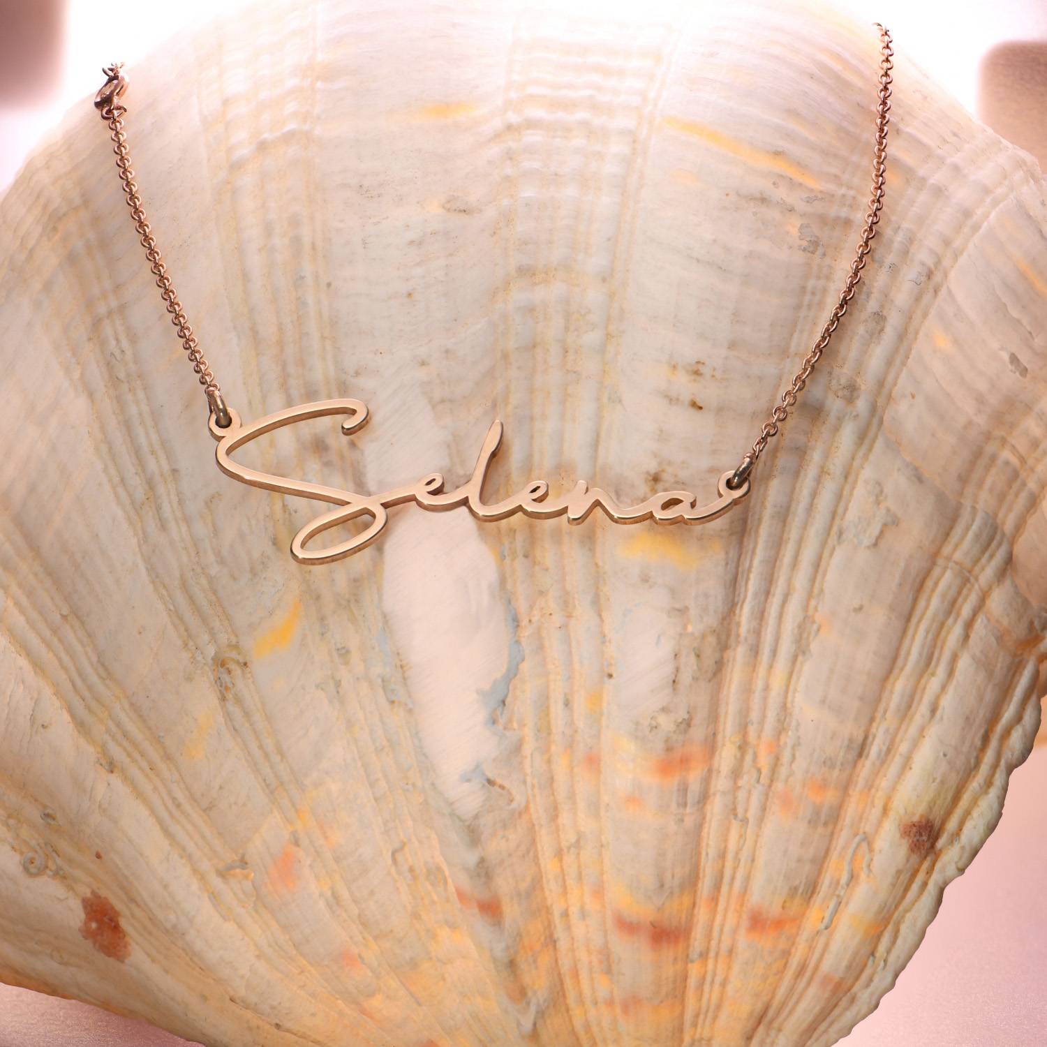 Paris Name Necklace in 18K Rose Gold Vermeil
