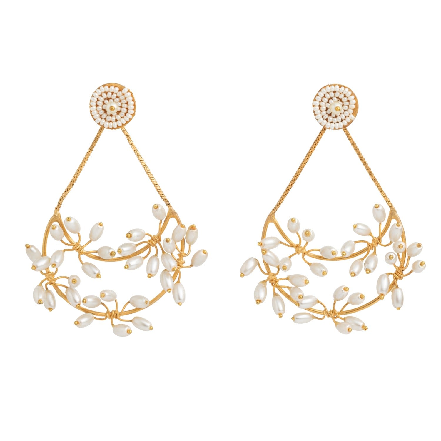 Belle De Perla Gold Earrings
