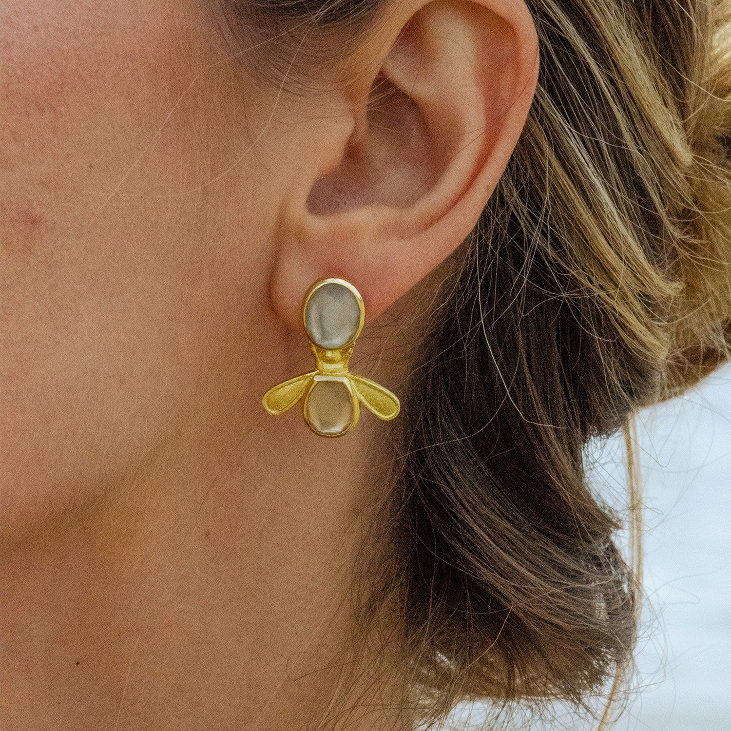Belle Earrings In Aqua & Morganite