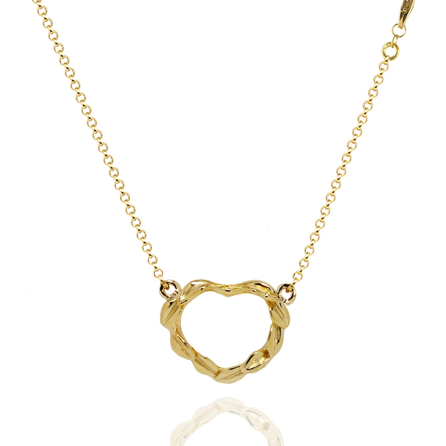 Belove Heart Necklace In Sterling Silver Gold Plated