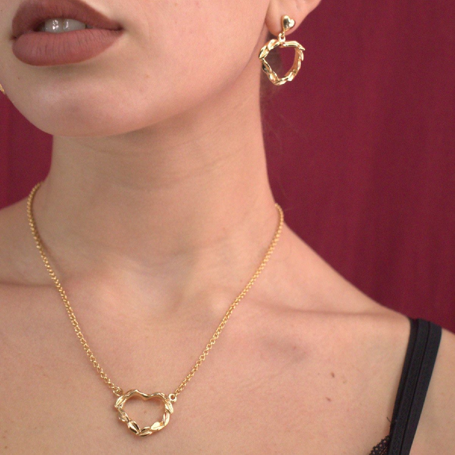 Belove Heart Necklace In Sterling Silver Gold Plated