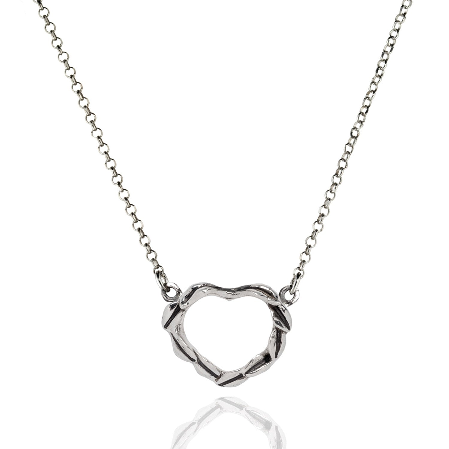 Belove Heart Necklace In Sterling Silver – Romantic Artisanal Style – Jewellery For Women