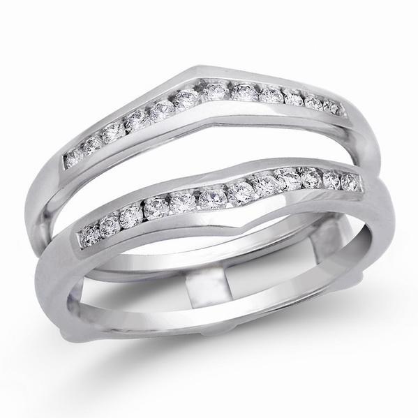 14K White Gold Ring Enhancer with 0.25 Carat Total Diamonds