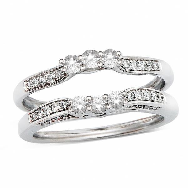 14K White Gold Ring Guard With 0.50 Carat Total Diamonds