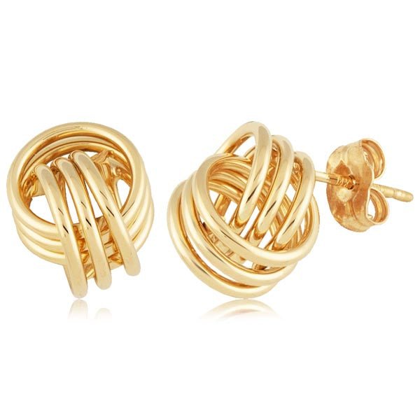 14K Yellow Gold Coil Knot Earrings