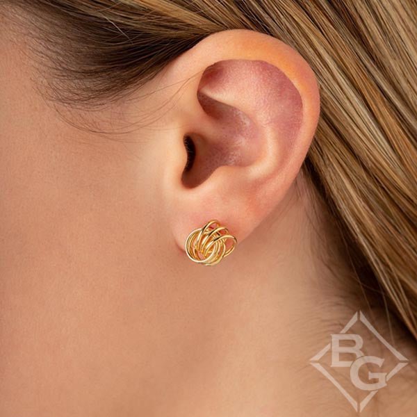 14K Yellow Gold Coil Knot Earrings