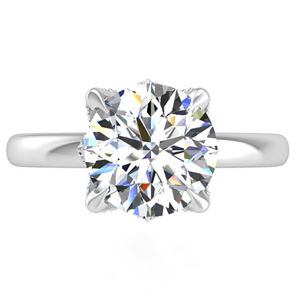 2 Carat Astra Galactic Head Solitaire Diamond Engagement Ring