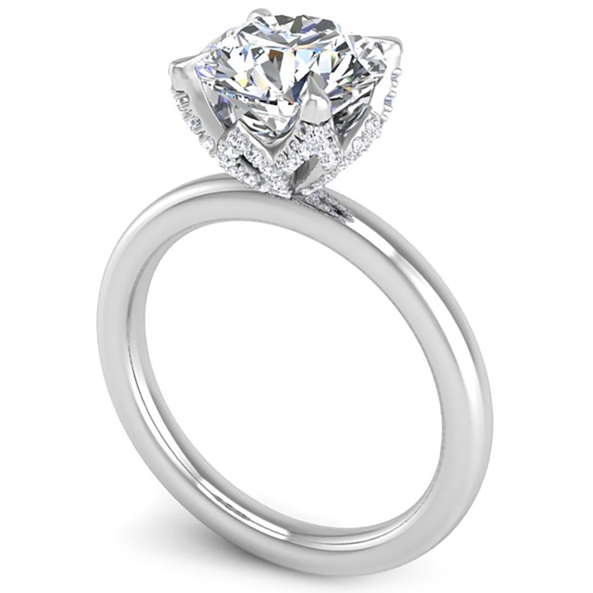 2 Carat Astra Galactic Head Solitaire Diamond Engagement Ring