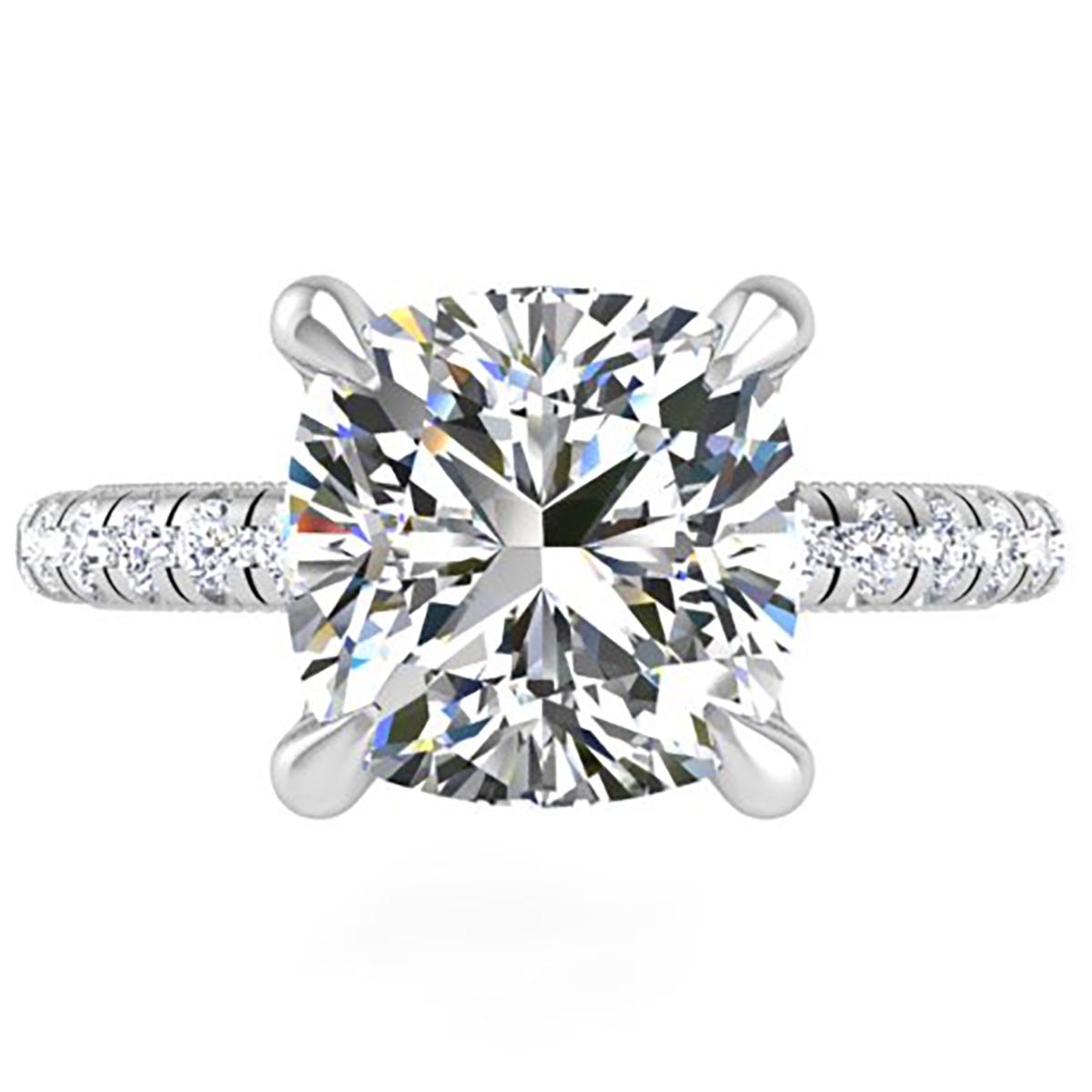 4 Carat Cushion Cut Orion Diamond Engagement Ring