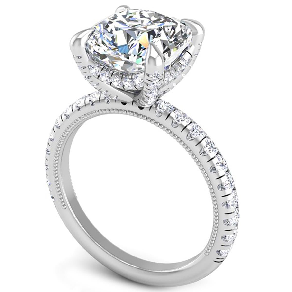 4 Carat Cushion Cut Orion Diamond Engagement Ring