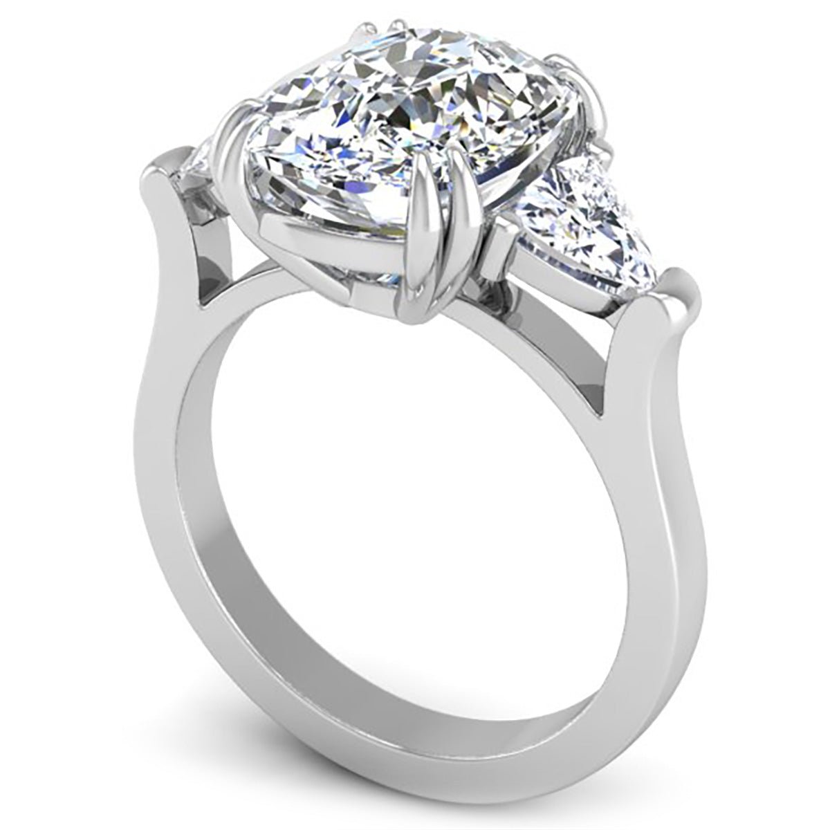 5 Carat Elongated Cushion Cut Catherine Three Stone Diamond Engagement Ring