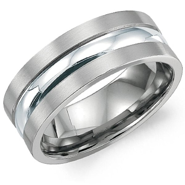 9MM Titanium High Polished Convex Center Wedding Band