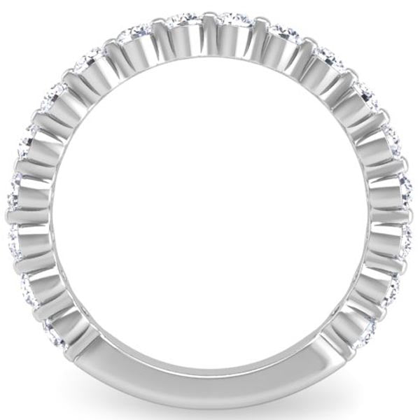 Alara Shared Prong Half-Bezel Diamond Wedding Band