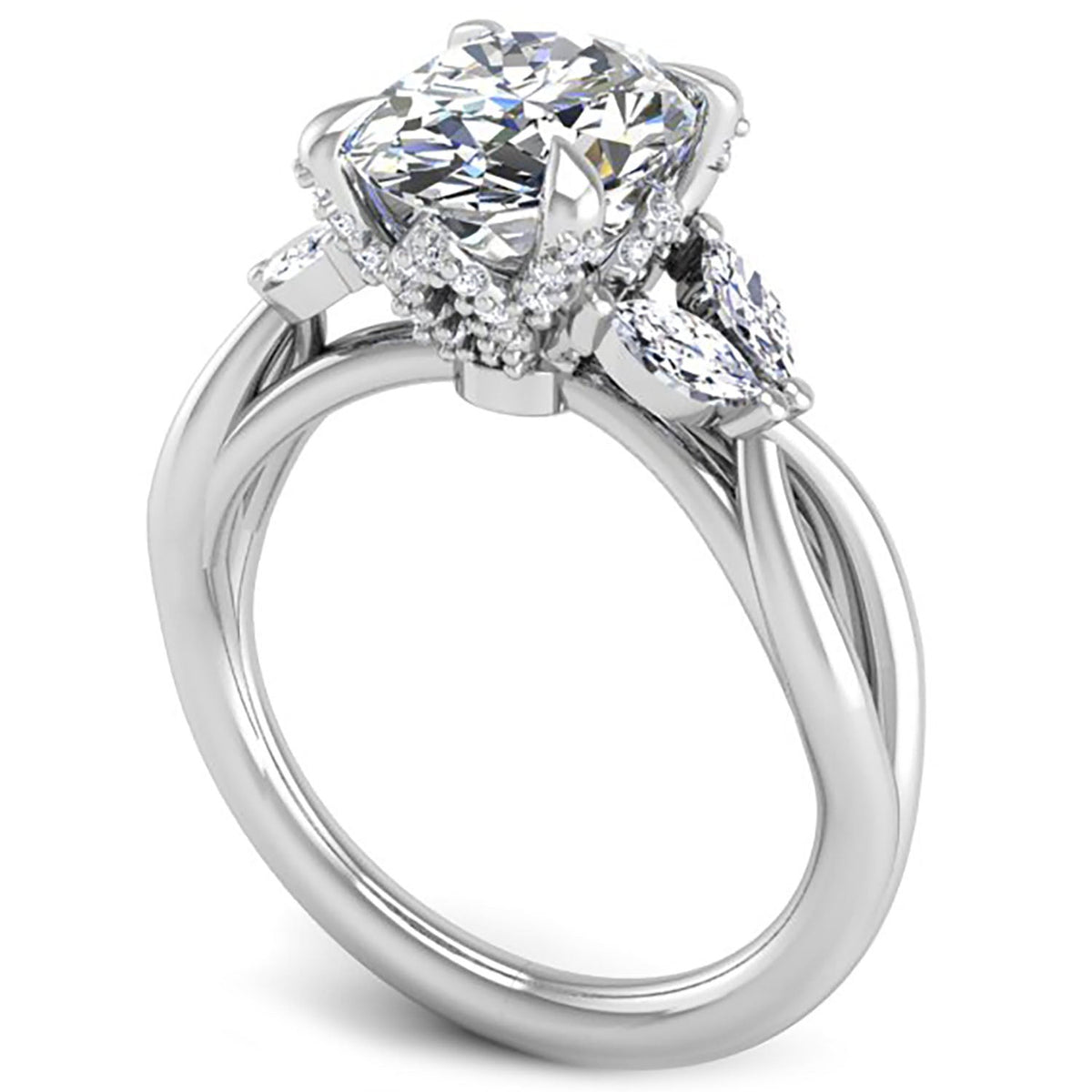 Ariel Organic Twist Diamond Engagement Ring