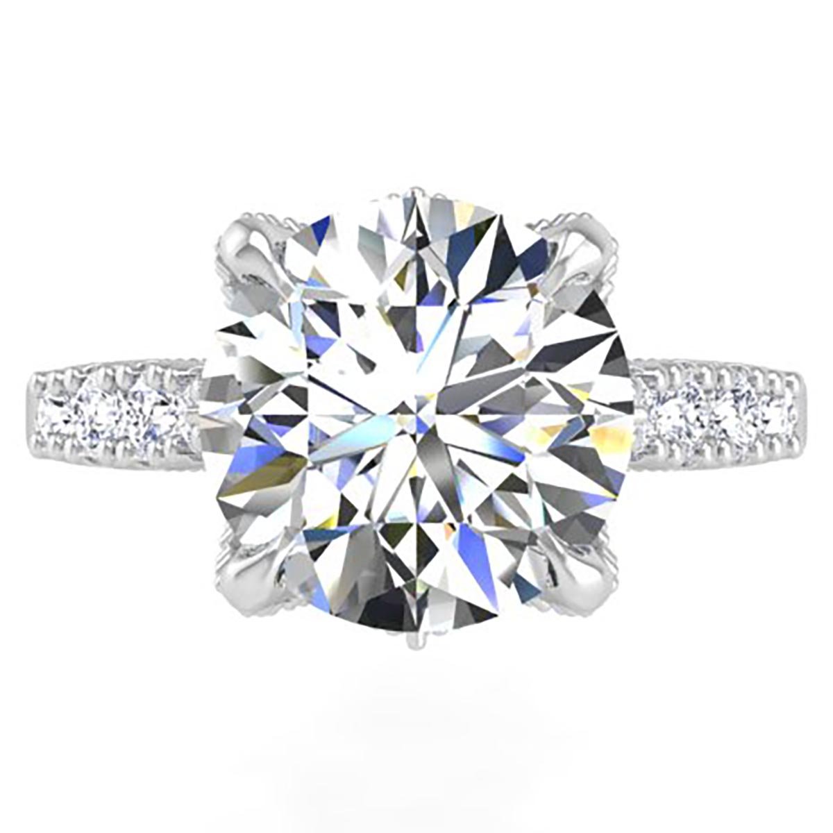 Astra Galactic Head 4.0 Carat Round Diamond Engagement Ring