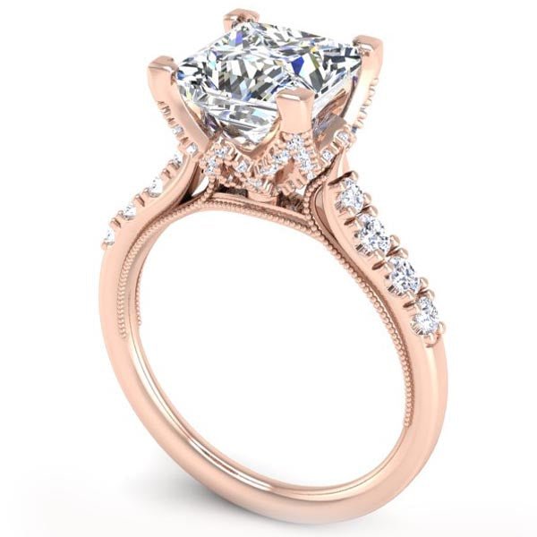 Astra Galactic Head Princess Diamond Engagement Ring
