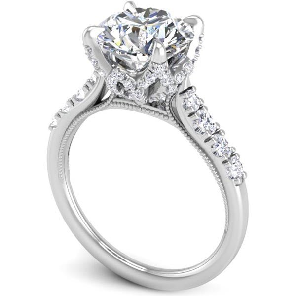 Astra Galactic Head Round Diamond Engagement Ring