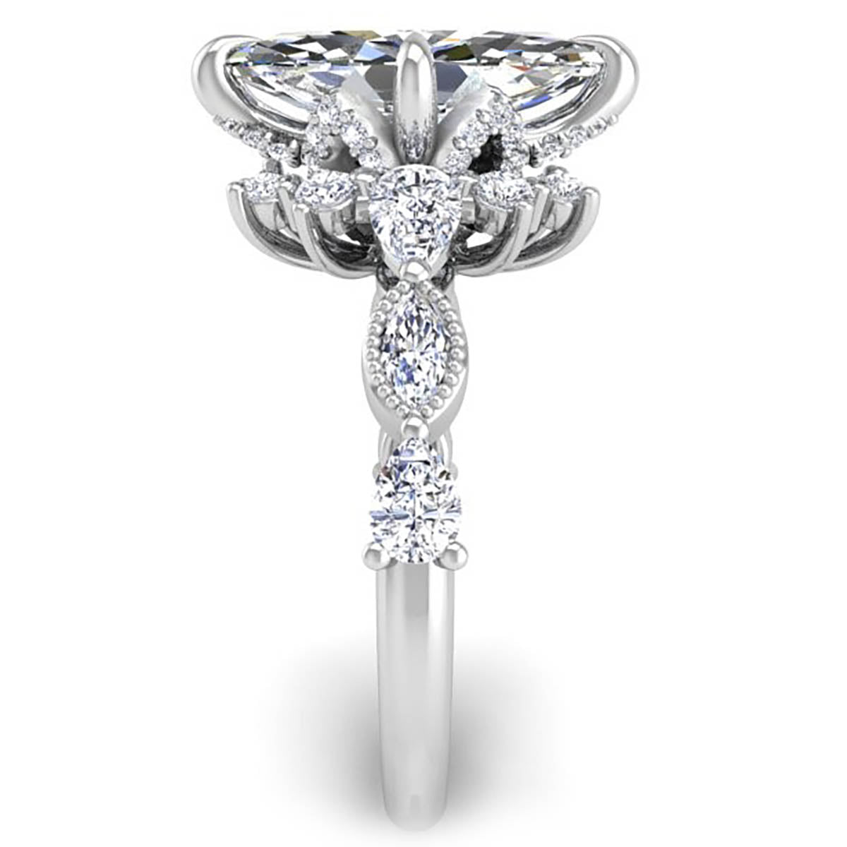 Blossom Marquise Cut Diamond Engagement Ring