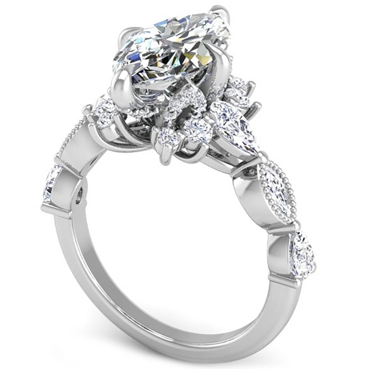 Blossom Marquise Cut Diamond Engagement Ring