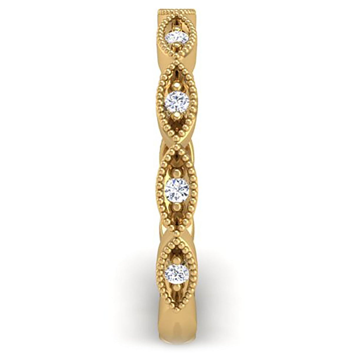 Briony Milgrain Petal Diamond Wedding Ring
